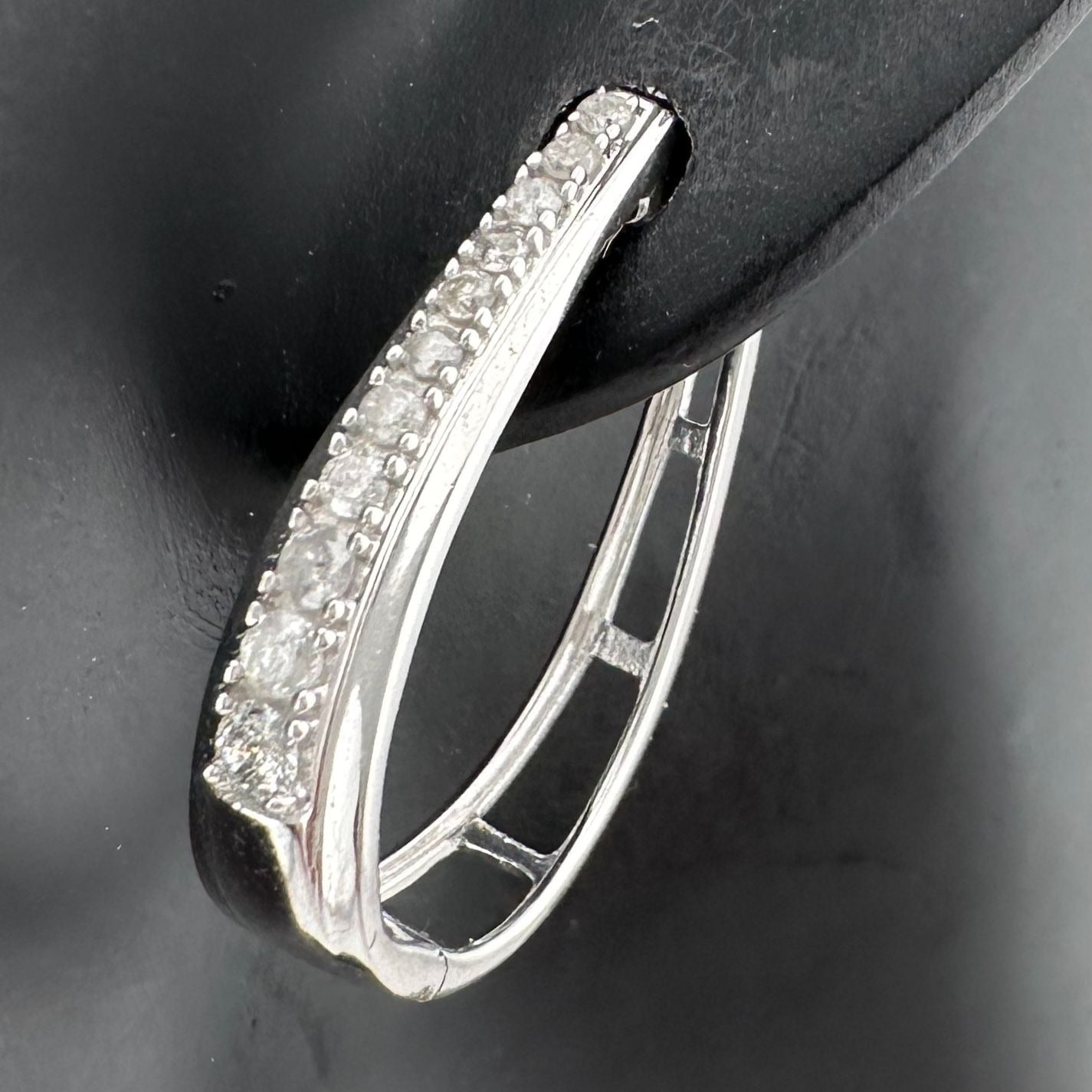 Stunning 1/2 Carat Natural Diamond Hoop Earrings - Sterling Silver