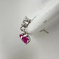 10kt White Gold Pink Sapphire Heart Dangle Earrings - Unbranded - Earrings - A+ Stuff