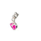 10kt White Gold Pink Sapphire Heart Dangle Earrings - Unbranded - Earrings - A+ Stuff