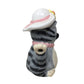 Fun Novelty Cat Pitcher / Pourer - Cute Gray Cartoonish Tabby Cat with White Sunhat and Pink Necklace