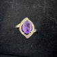 1.11 Carat Amethyst Ring with Diamond Accent - Sterling Silver - Size 7.5 - A+ Stuff