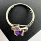 1.11 Carat Amethyst Ring with Diamond Accent - Sterling Silver - Size 7.5 - A+ Stuff