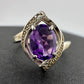 1.11 Carat Amethyst Ring with Diamond Accent - Sterling Silver - Size 7.5 - A+ Stuff