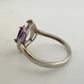 1.11 Carat Amethyst Ring with Diamond Accent - Sterling Silver - Size 7.5 - A+ Stuff