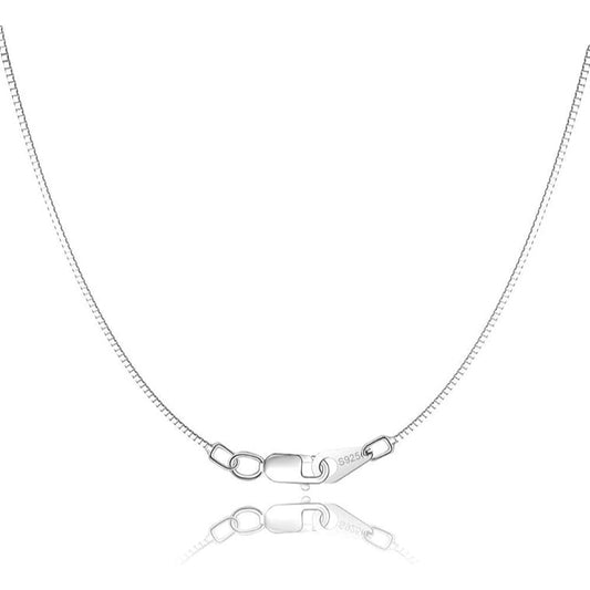 Longer Chain - Solid 925 Sterling Silver Chain Necklace for Women Girls, 0.8mm Box Chain Lobster Claw Clasp-Super Thin & Strong Necklace