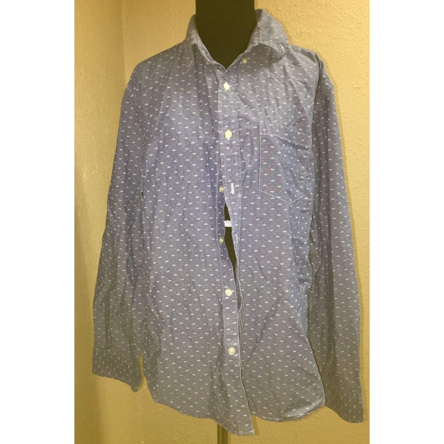 American Eagle Size Large Prep Fit Button Down Collared Long Sleeved Shirt