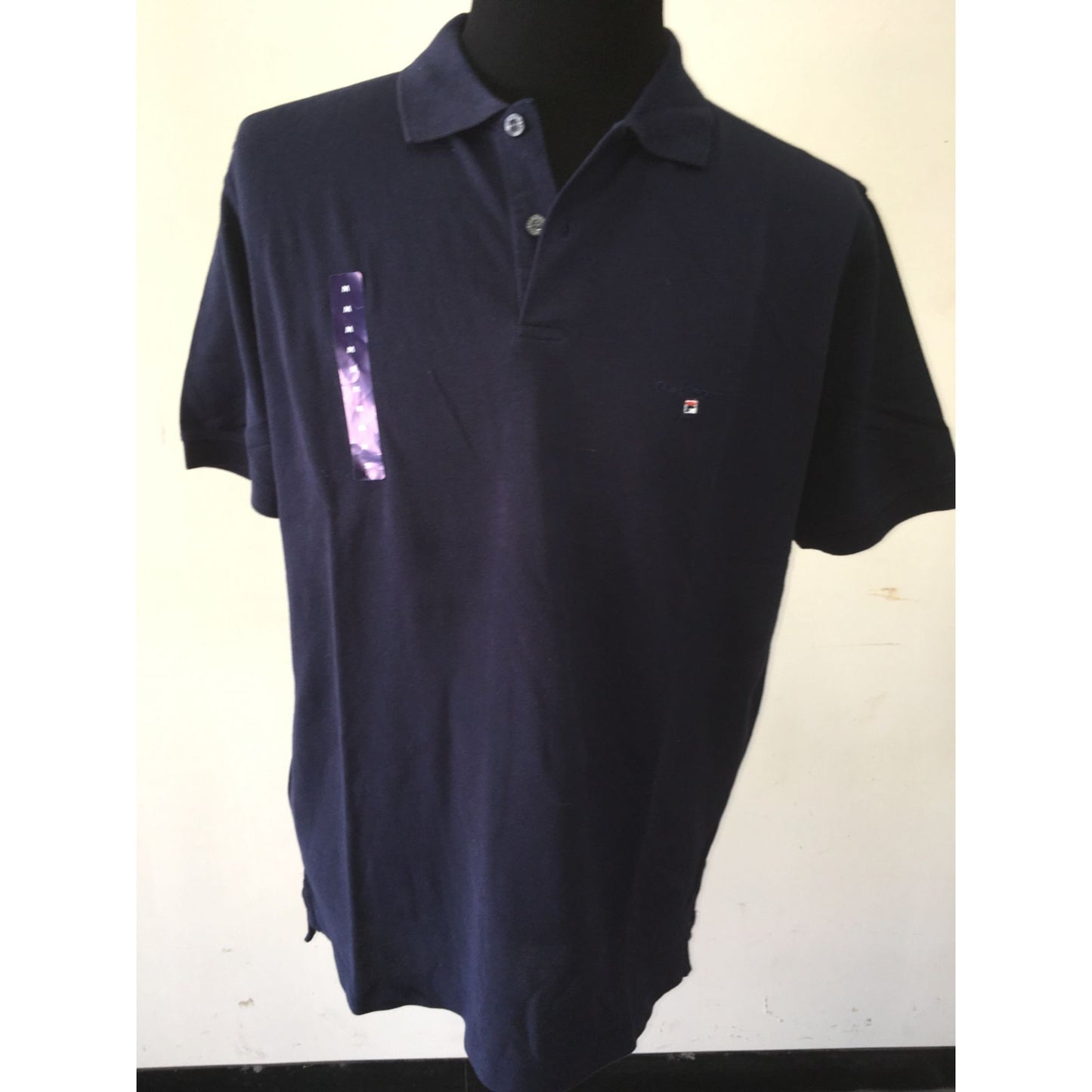 Men's Collared Filasport Navy Blue Shirt Size Medium NWT