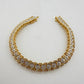 1/2 Carat Diamond Bracelet w Heart Pattern on Side 14kt Gold Overlay Sterling - A+ Stuff