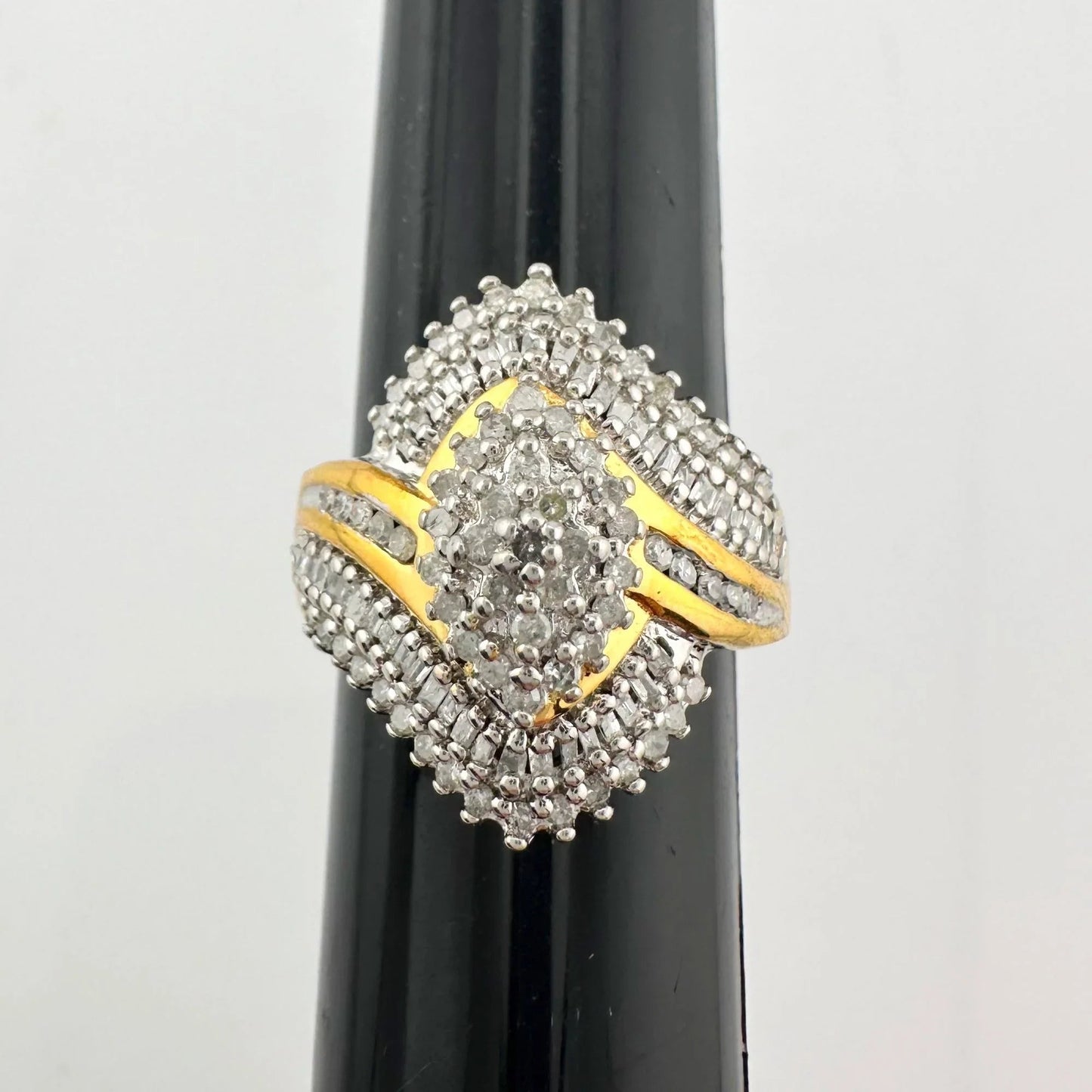 1/2 Carat Marquise Lab Created Diamond Ring with Gold Overlay Size 7 - Ring - A+ Stuff