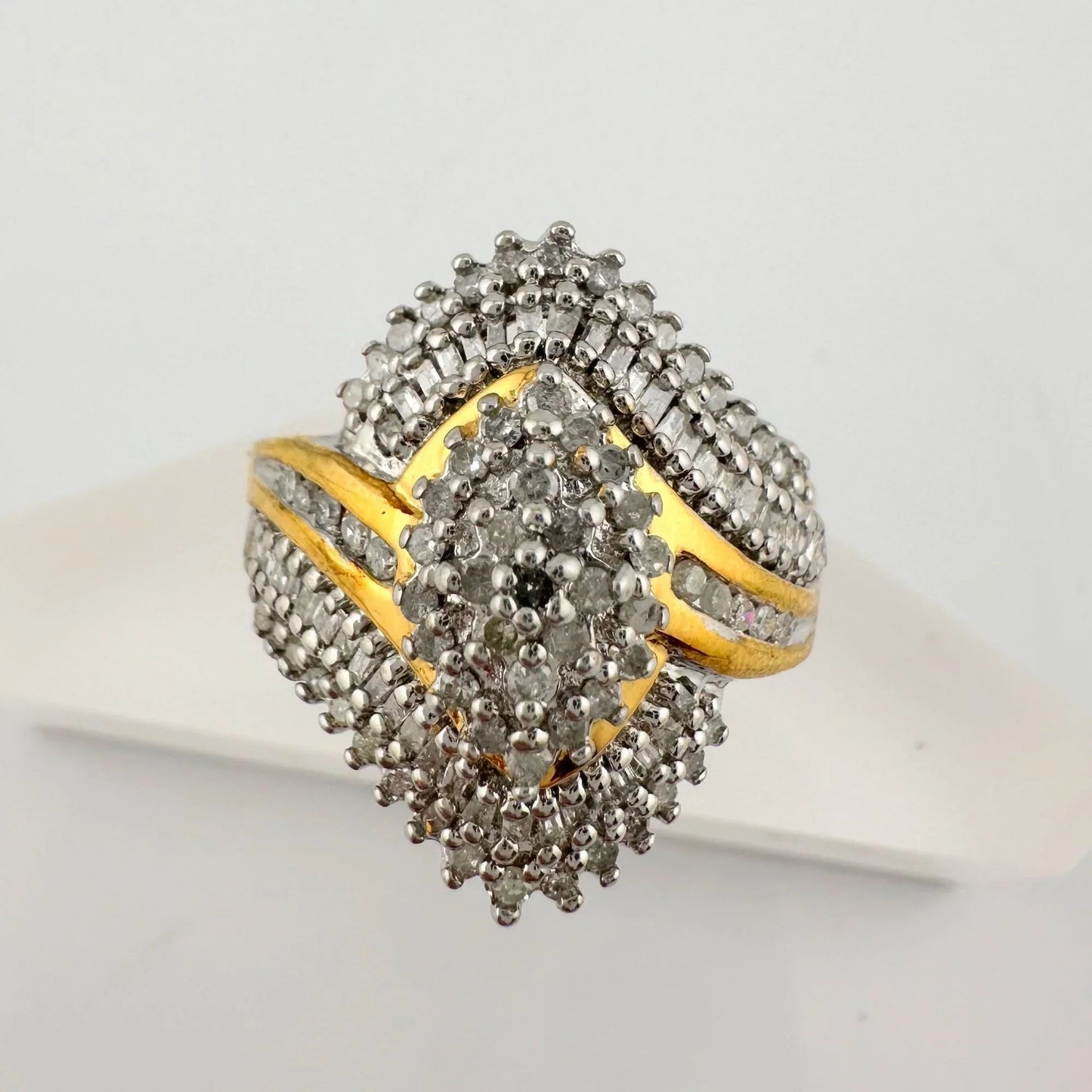 1/2 Carat Marquise Lab Created Diamond Ring with Gold Overlay Size 7 - Ring - A+ Stuff