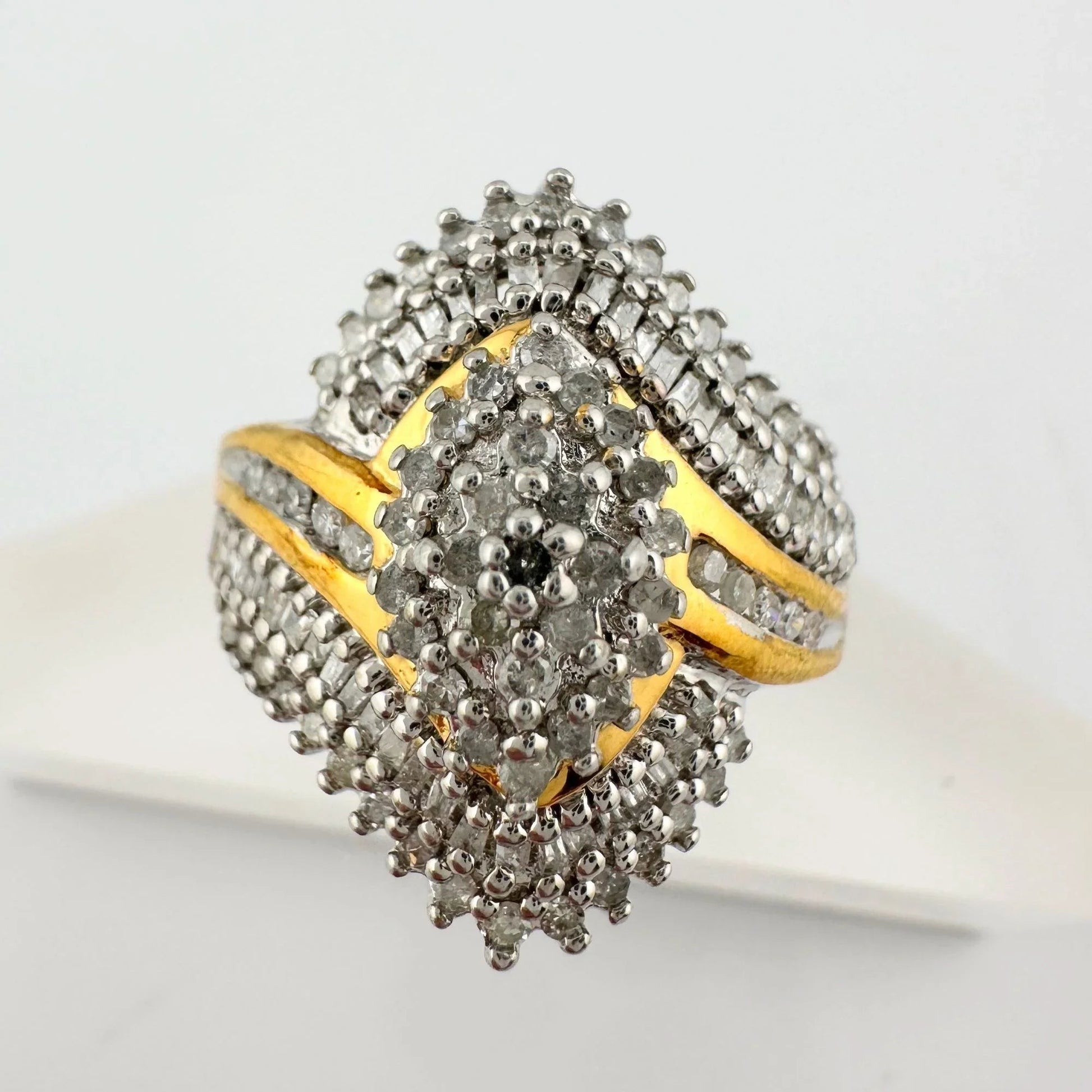 1/2 Carat Marquise Lab Created Diamond Ring with Gold Overlay Size 7 - Ring - A+ Stuff