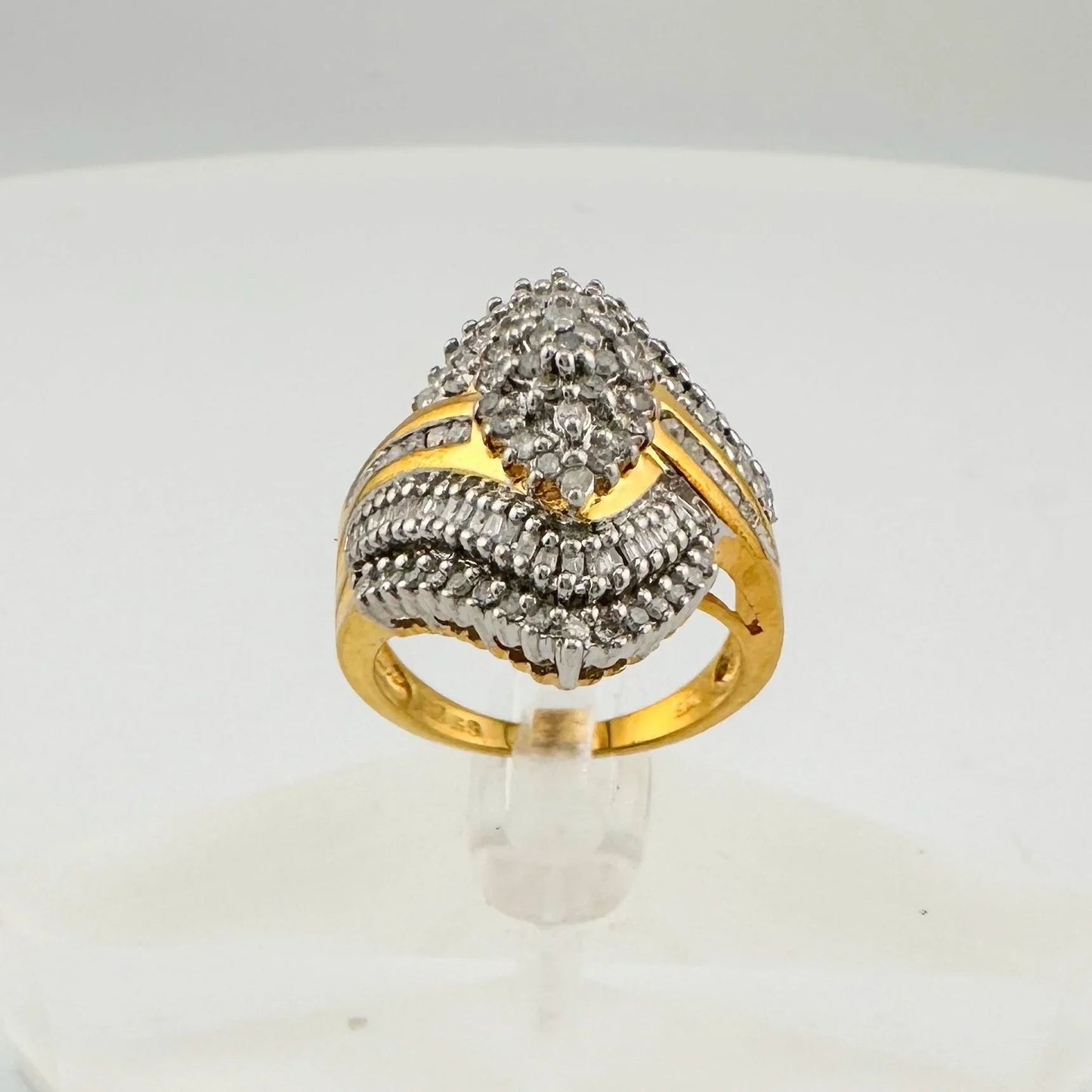 1/2 Carat Marquise Lab Created Diamond Ring with Gold Overlay Size 7 - Ring - A+ Stuff
