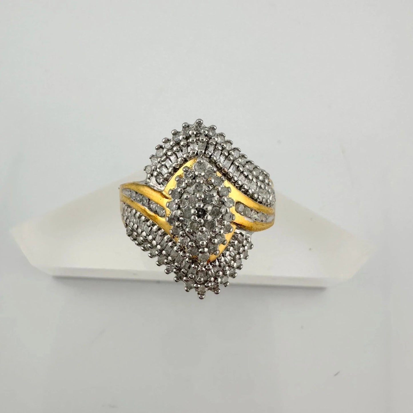 1/2 Carat Marquise Lab Created Diamond Ring with Gold Overlay Size 7 - Ring - A+ Stuff