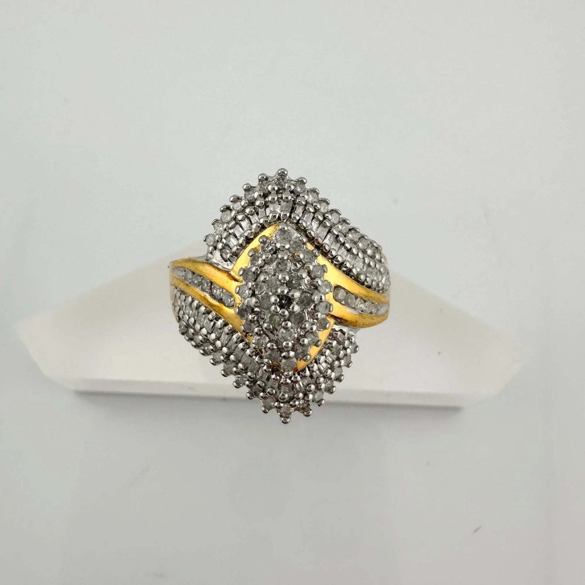 1/2 Carat Marquise Lab Created Diamond Ring with Gold Overlay Size 7 - Ring - A+ Stuff