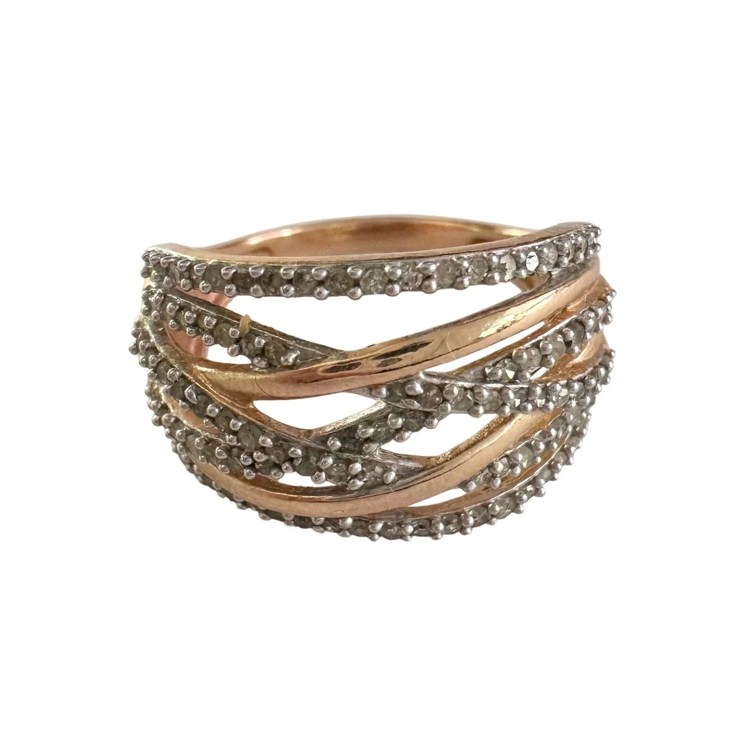 1/2 Carat Natural Diamond Braided Woven Paths Ring Size 7 - Unbranded - Diamond Ring - A+ Stuff
