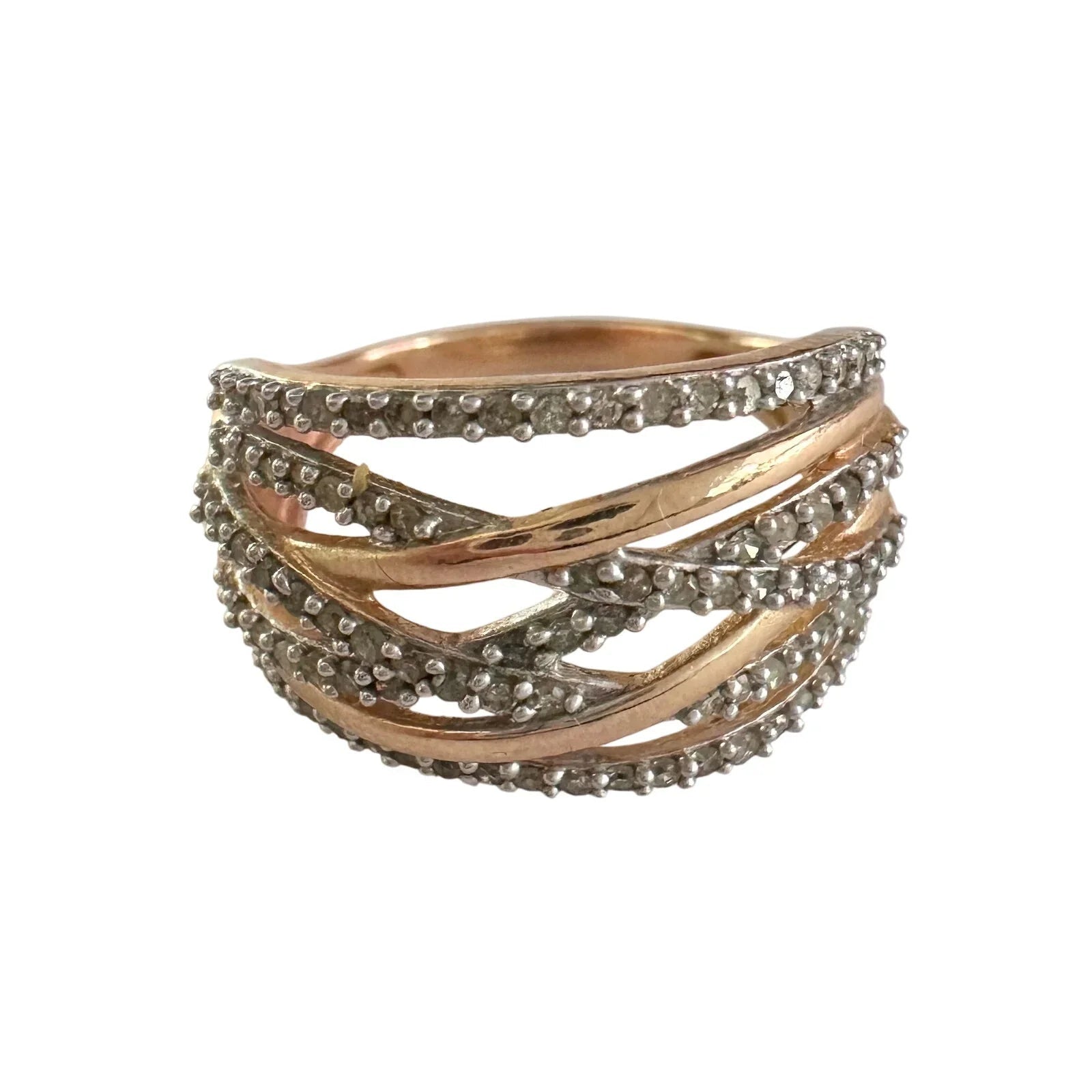 1/2 Carat Natural Diamond Braided Woven Paths Ring Size 7 - Unbranded - Diamond Ring - A+ Stuff