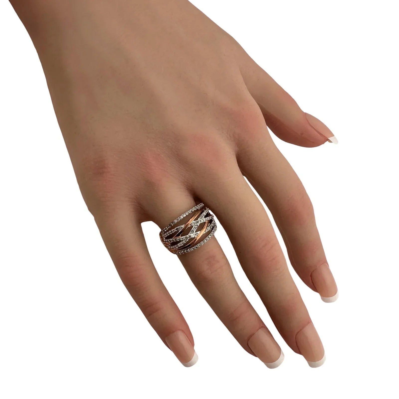 1/2 Carat Natural Diamond Braided Woven Paths Ring Size 7 - Unbranded - Diamond Ring - A+ Stuff