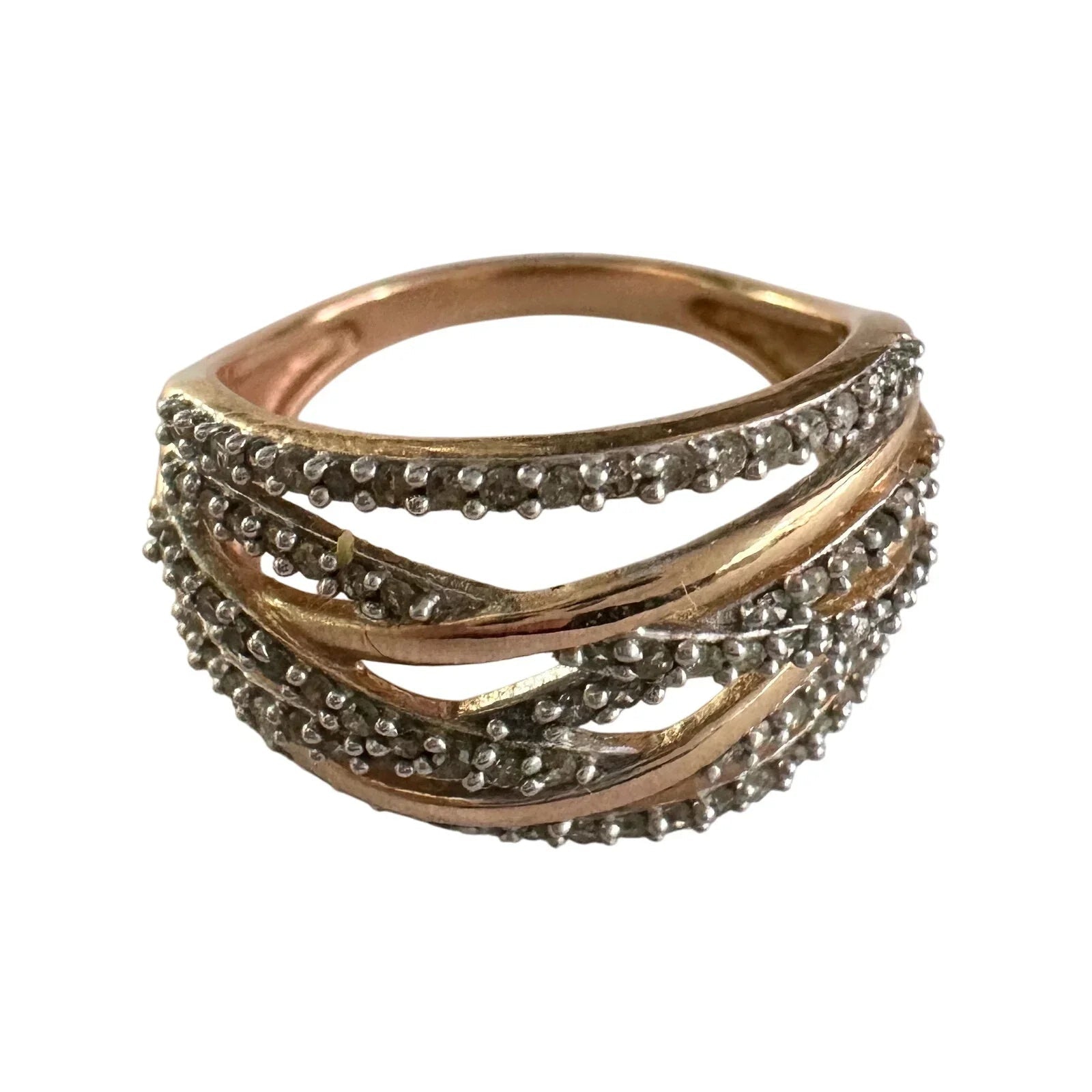 1/2 Carat Natural Diamond Braided Woven Paths Ring Size 7 - Unbranded - Diamond Ring - A+ Stuff