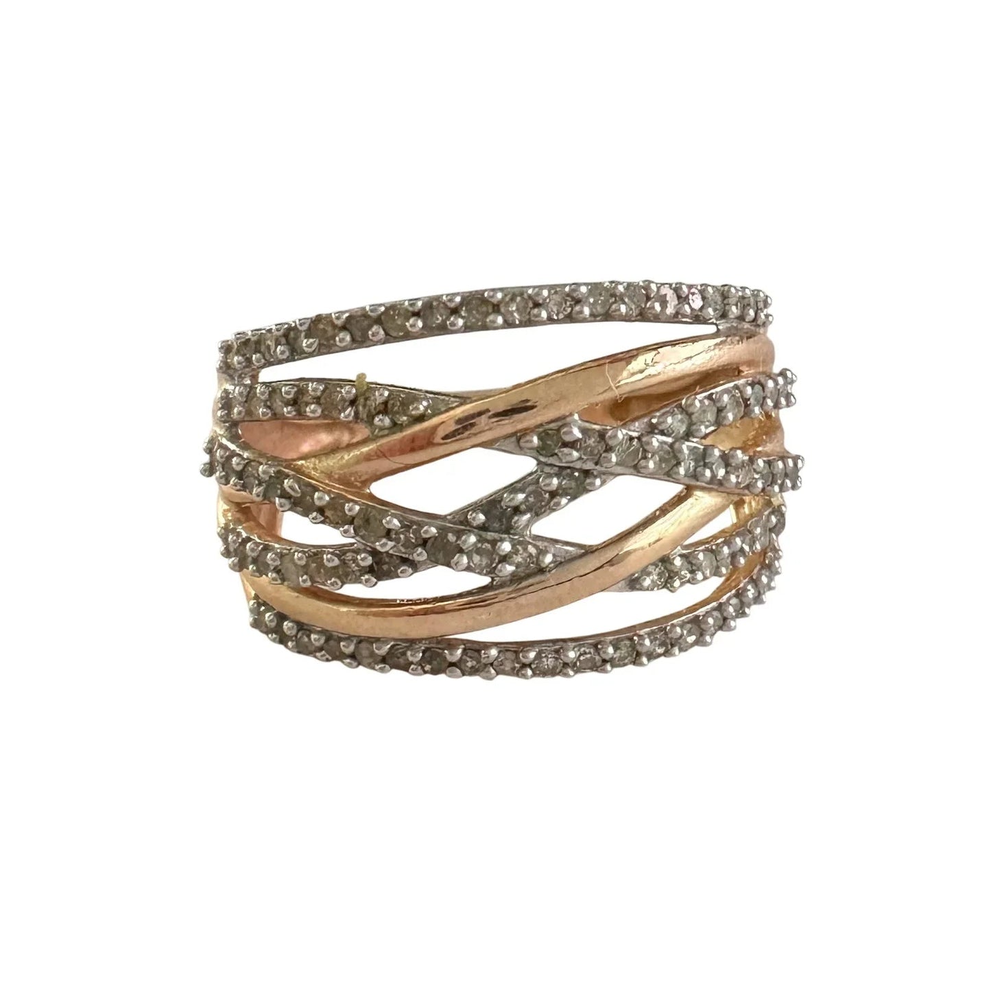1/2 Carat Natural Diamond Braided Woven Paths Ring Size 7 - Unbranded - Diamond Ring - A+ Stuff