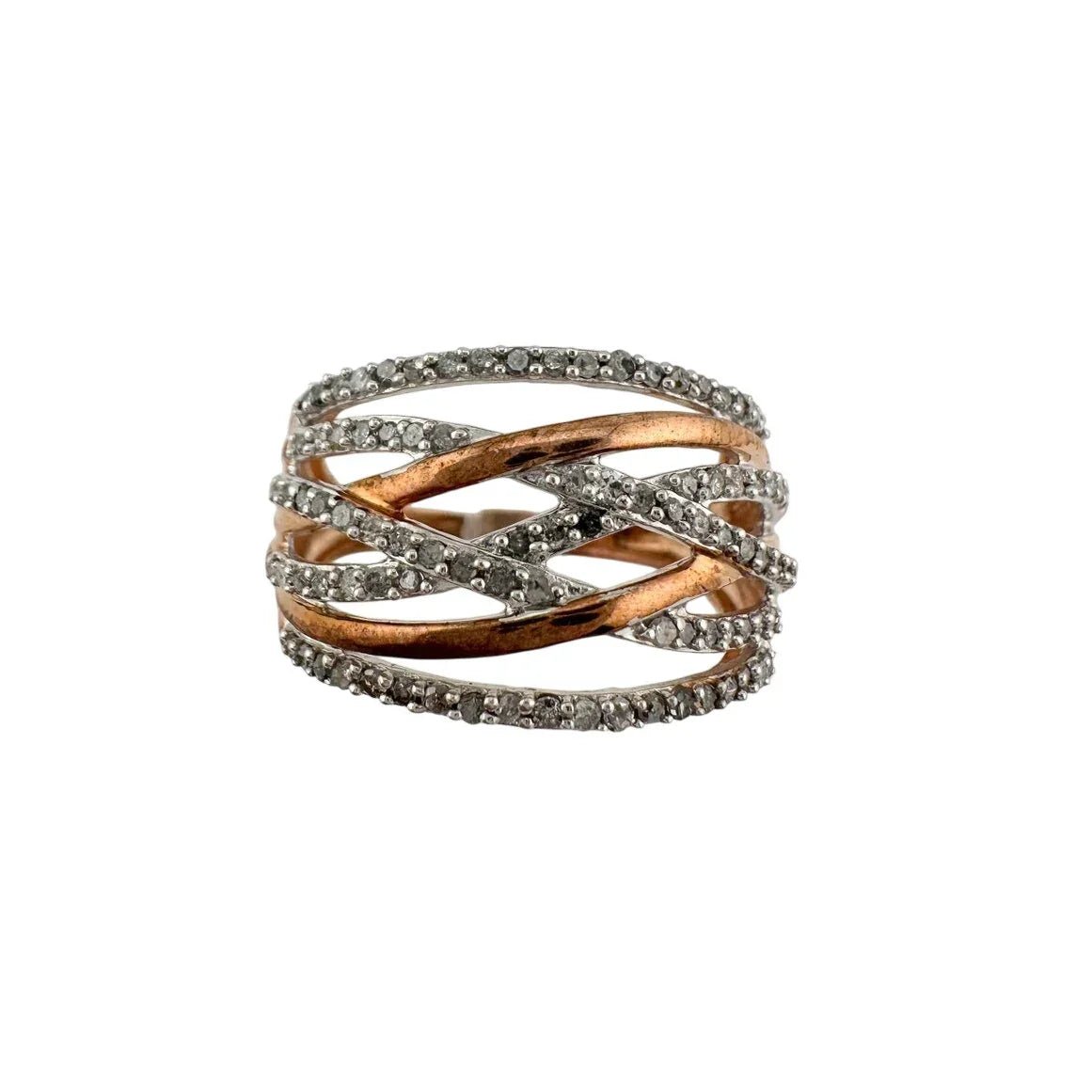1/2 Carat Natural Diamond Braided Woven Paths Ring Size 7 - Unbranded - Diamond Ring - A+ Stuff