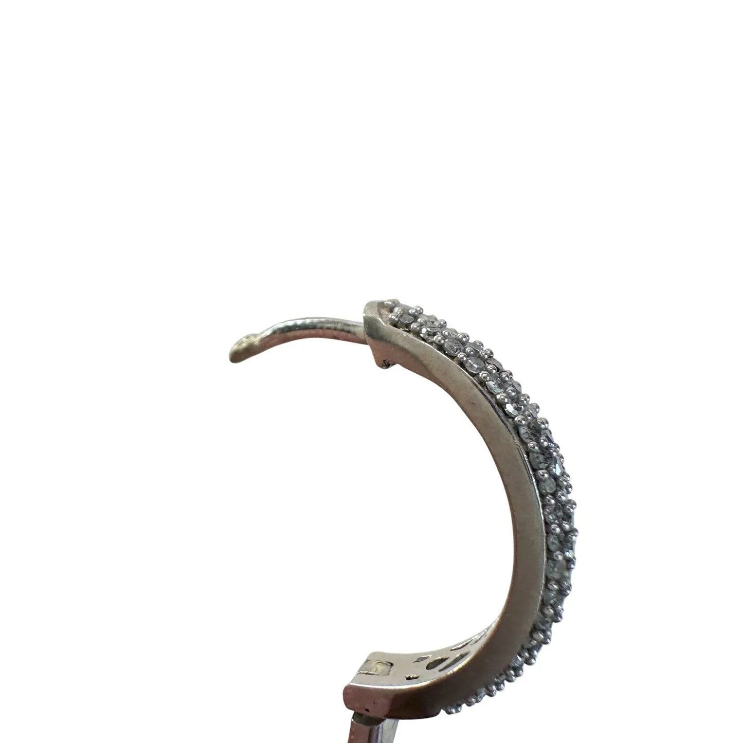 1/2 Carat Natural Diamond Hoop Earrings in Sterling Silver - Unbranded - Diamond Earrings - A+ Stuff