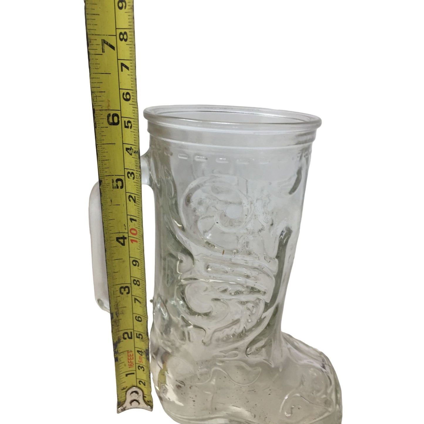 JIM BEAM Clear Glass Bottle Club Boot Mug