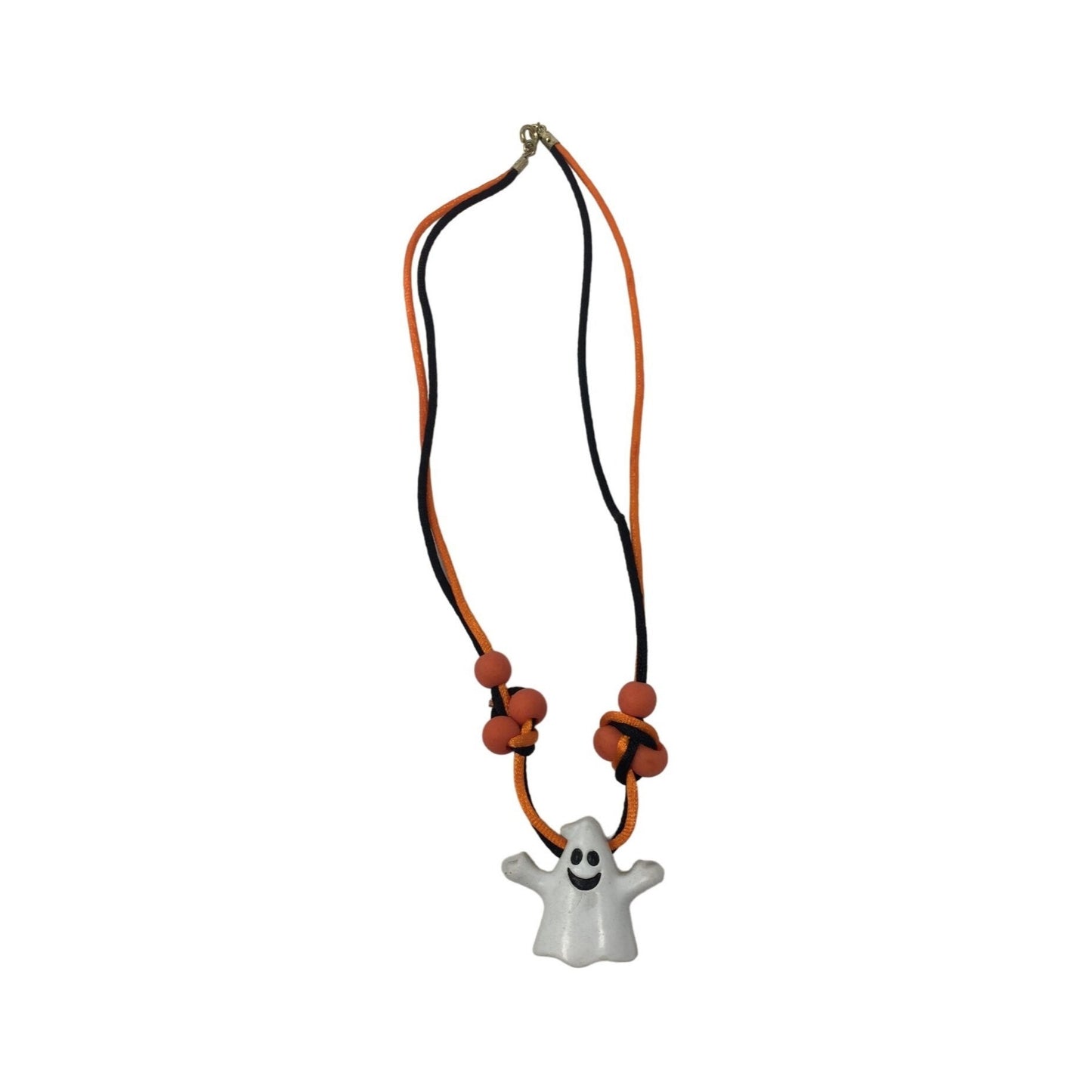 Applause Inc. Halloween Ghost Necklace (Orange, Black, White)