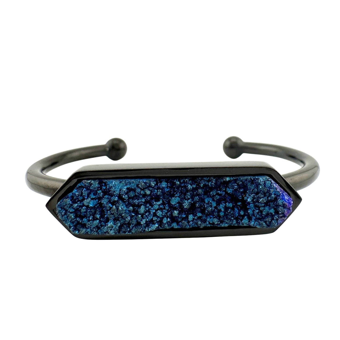 Black Ondine Blue Quartz Bangle Bracelet