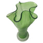 Vintage Looking Green Flower Vase with Scalloped Edges