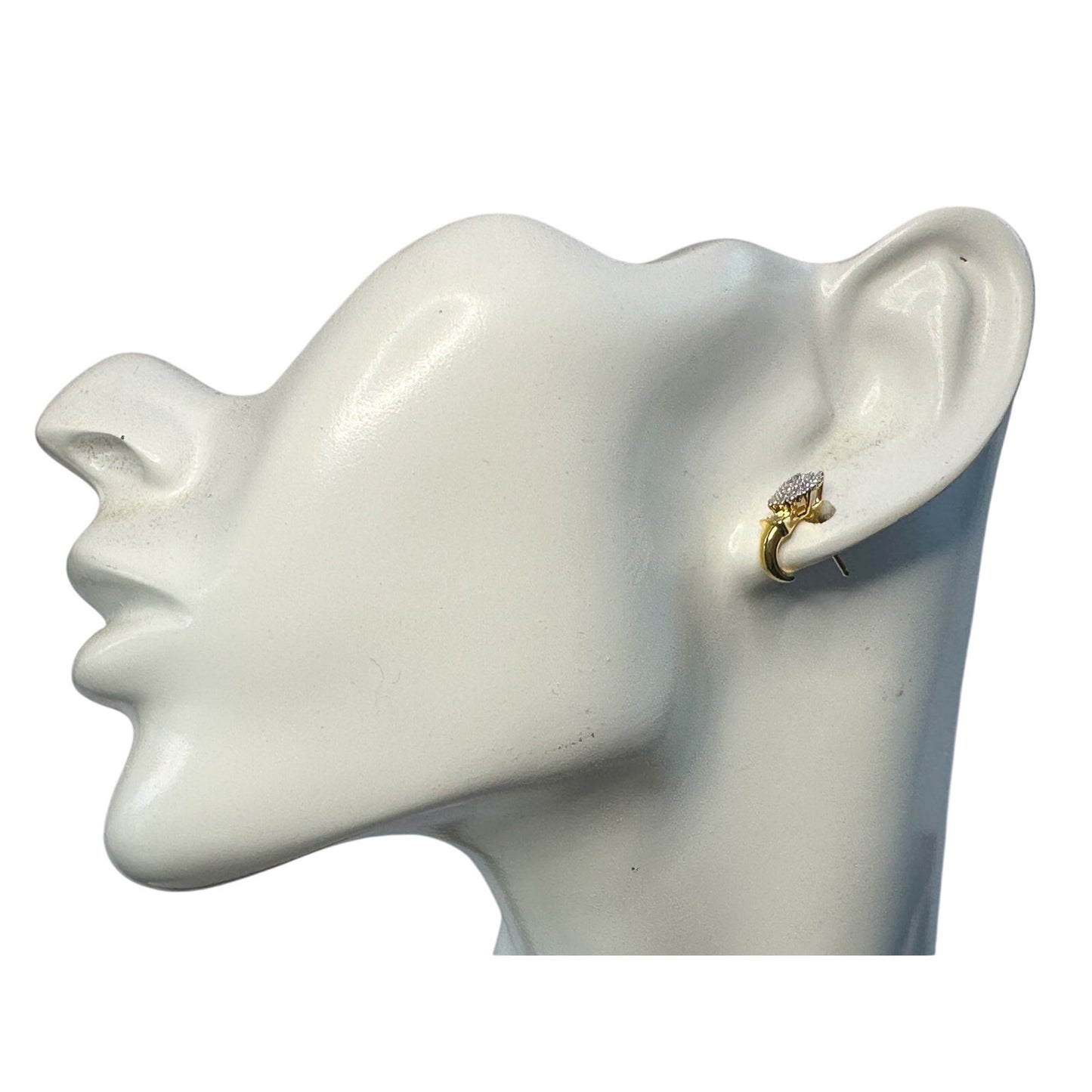 Diamond Accented Marquise Cluster Earrings 14kt Gold plate