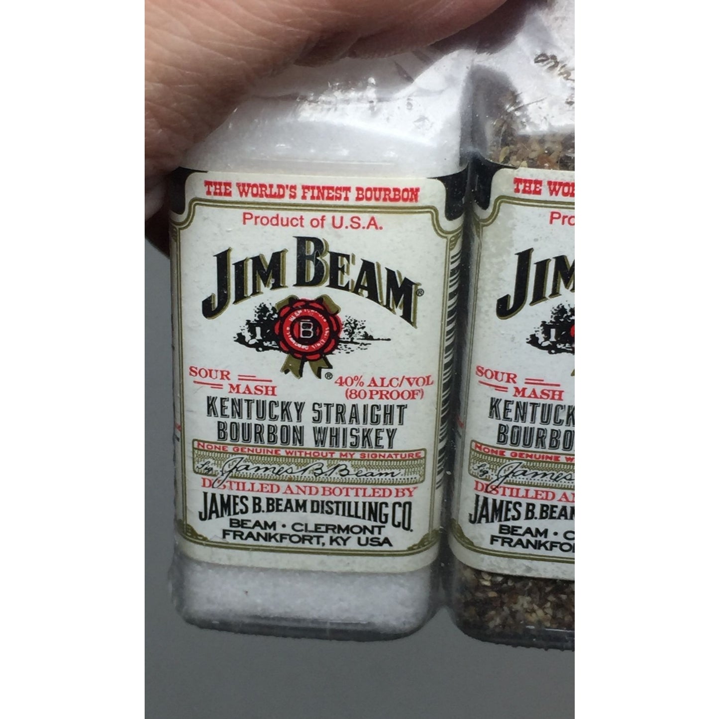 Jim Beam Miniature Liquor Bottle Salt & Pepper Shaker