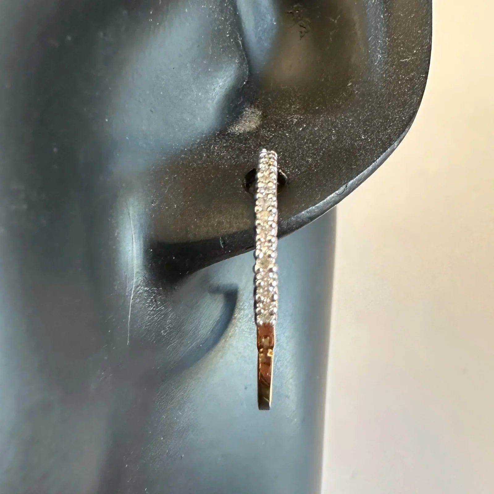 1/3 Carat Natural Diamond Hoop Earrings - Sterling Silver with Gold Overlay - Unbranded - Earrings - A+ Stuff
