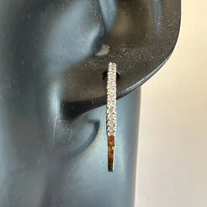 1/3 Carat Natural Diamond Hoop Earrings - Sterling Silver with Gold Overlay