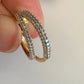 1/3 Carat Natural Diamond Hoop Earrings - Sterling Silver with Gold Overlay - Unbranded - Earrings - A+ Stuff