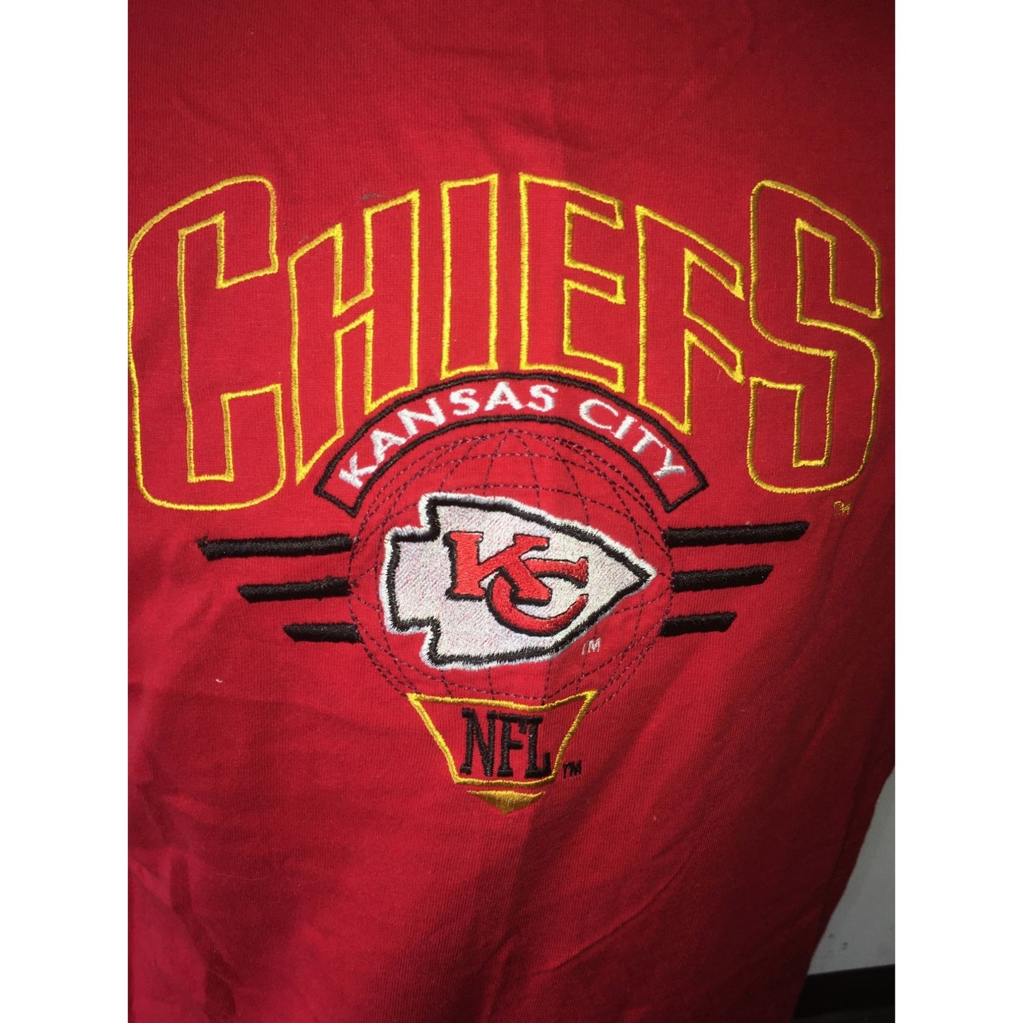 Logo 7 Chiefs Kansas City NFL Men's Size large Red Tee Shirt