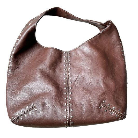 Michael Kors Brown Leather Studded Hobo Bag - Beautiful!