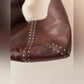 Michael Kors Brown Leather Studded Hobo Bag - Beautiful!