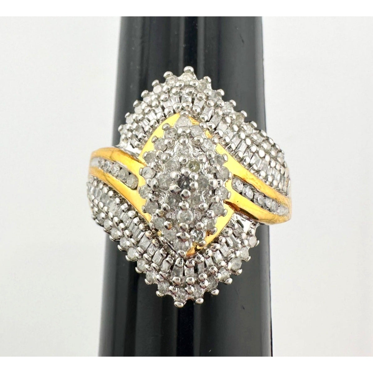 1/2 Carat Marquise Lab Created Diamond Ring with Gold Plating Size 7.25-7.5 A+ Stuff  A+ Stuff