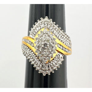 1/2 Carat Marquise Lab Created Diamond Ring with Gold Plating Size 7.25-7.5