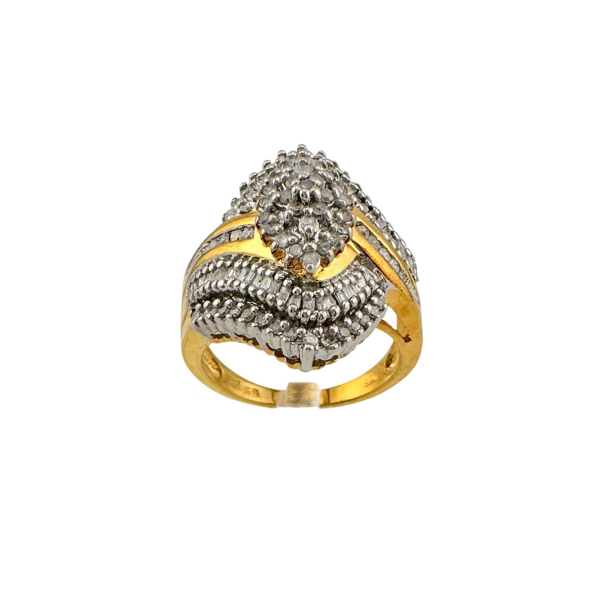 1/2 Carat Marquise Lab Created Diamond Ring with Gold Plating Size 7.25-7.5 A+ Stuff  A+ Stuff