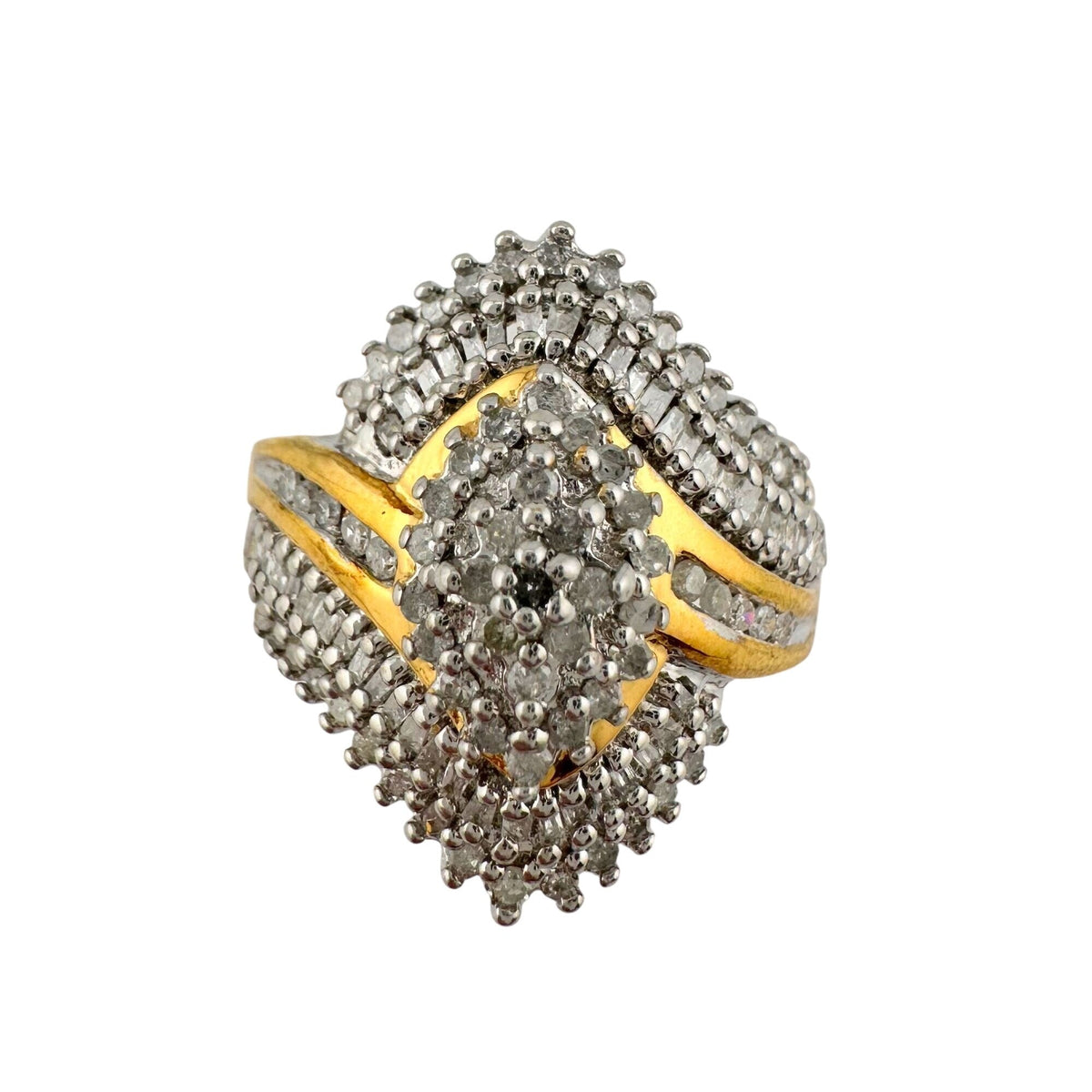 1/2 Carat Marquise Lab Created Diamond Ring with Gold Plating Size 7.25-7.5 A+ Stuff  A+ Stuff