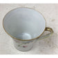 Small Handled Tea Cup with Floral Design and Gold /Green Rim