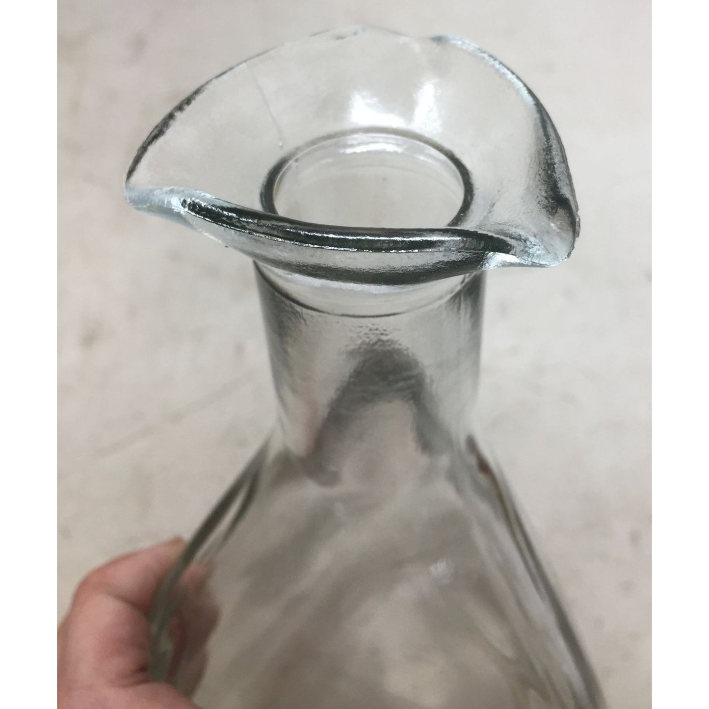 Vintage 3 Sided Clear Glass Decanter Bottle