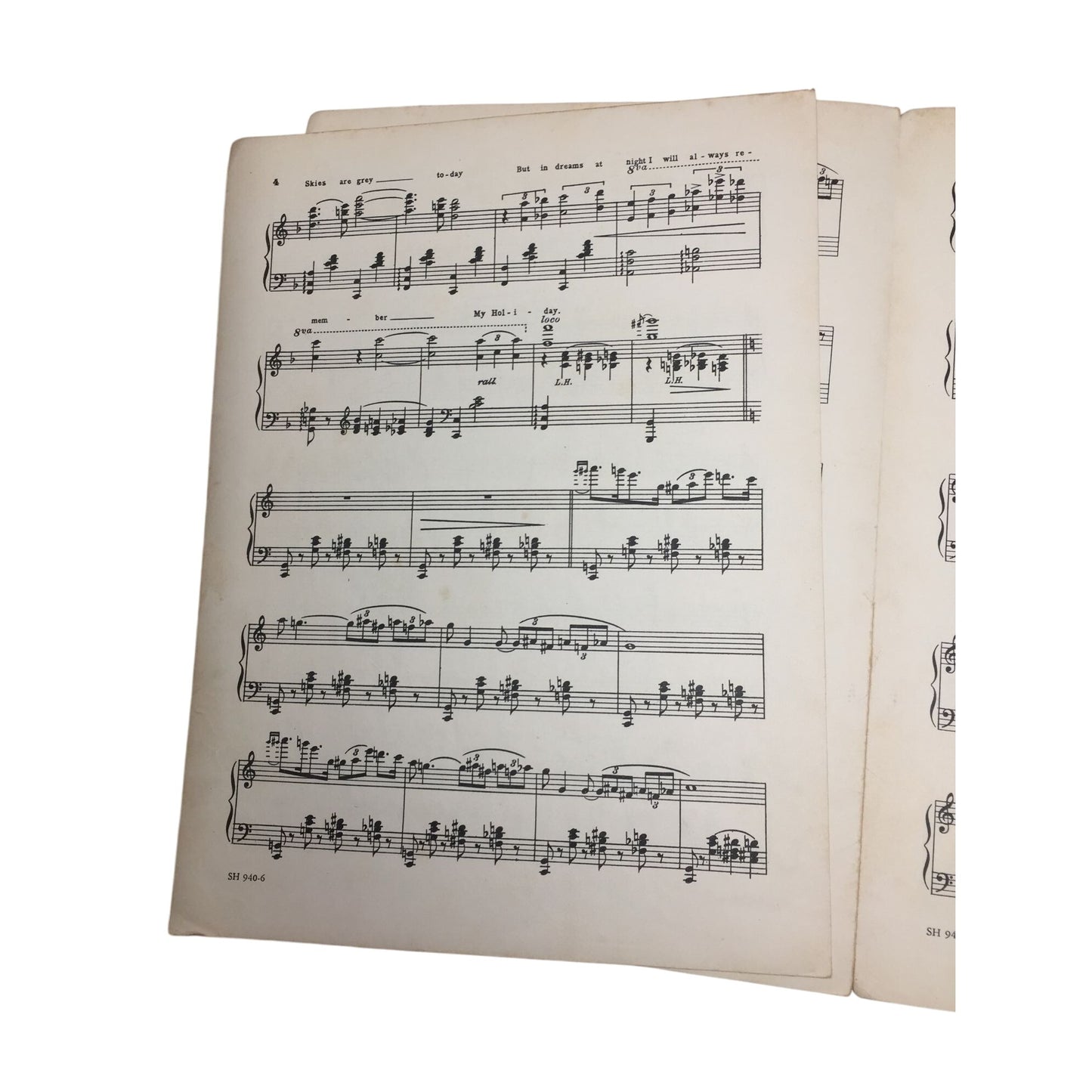 ''HOLIDAY'' Sheet Music by Mort Dixon and Ethel Ponce