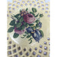 Vintage Hand Painted Lattice Edged Plate with Flowers - 10" wide