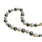 14kt Gold Hand Knotted 7mm Peacock Black (Bluish) & White Pearl Necklace 17" - Unbranded - A+ Stuff