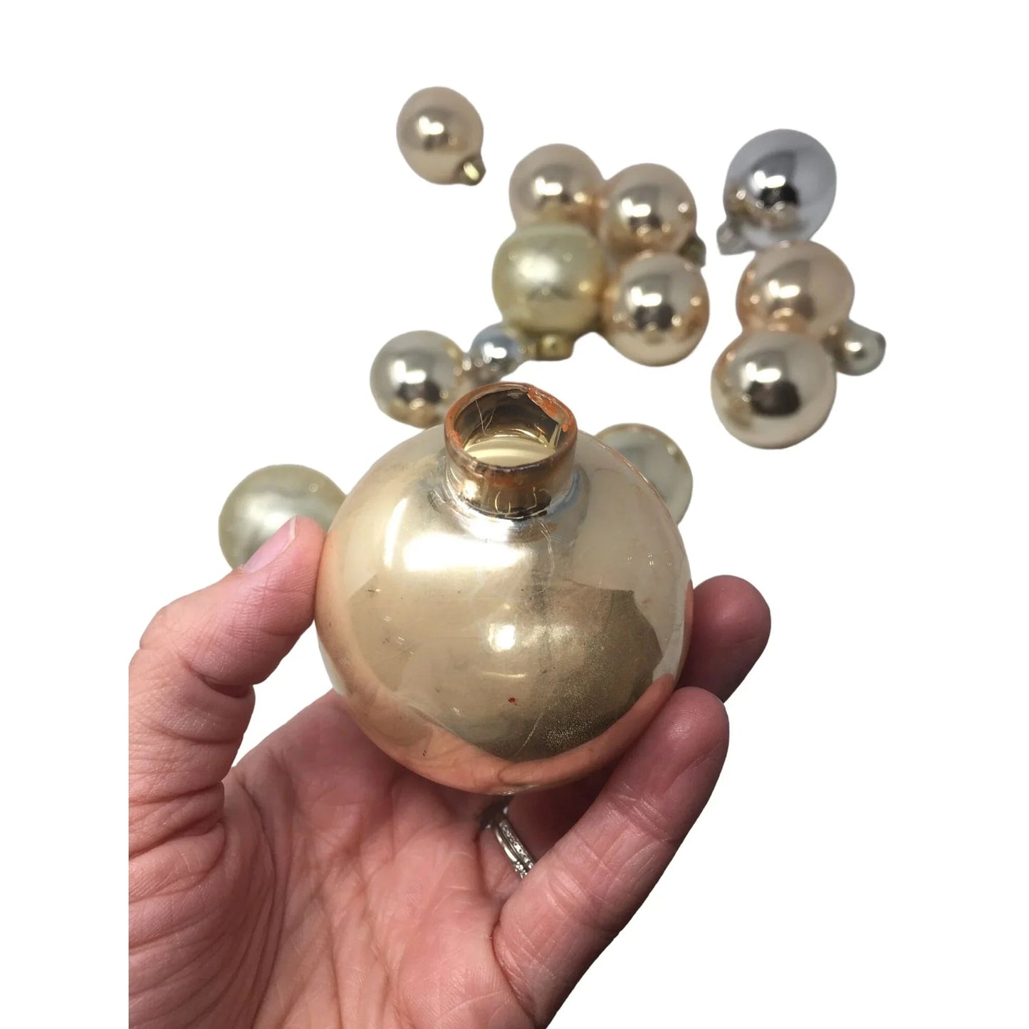 15 Assorted Gold Tone Christmas Tree Ornaments - A+ Stuff