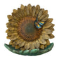 Ceramic Sunflower Feeder/Wall Hanging Home Decor w/ Butterfly