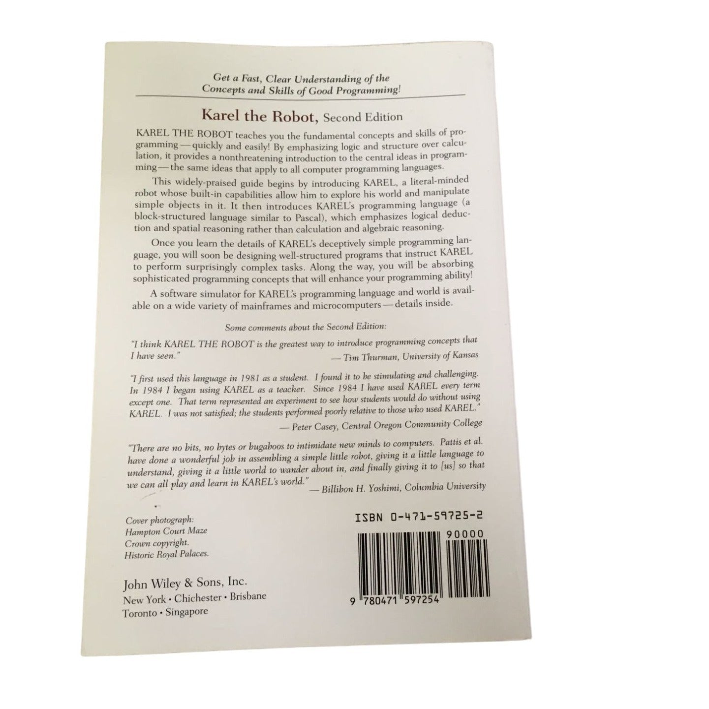 Karel The Robot: A Gentle Introduction to the Art of Programming 2nd E ...