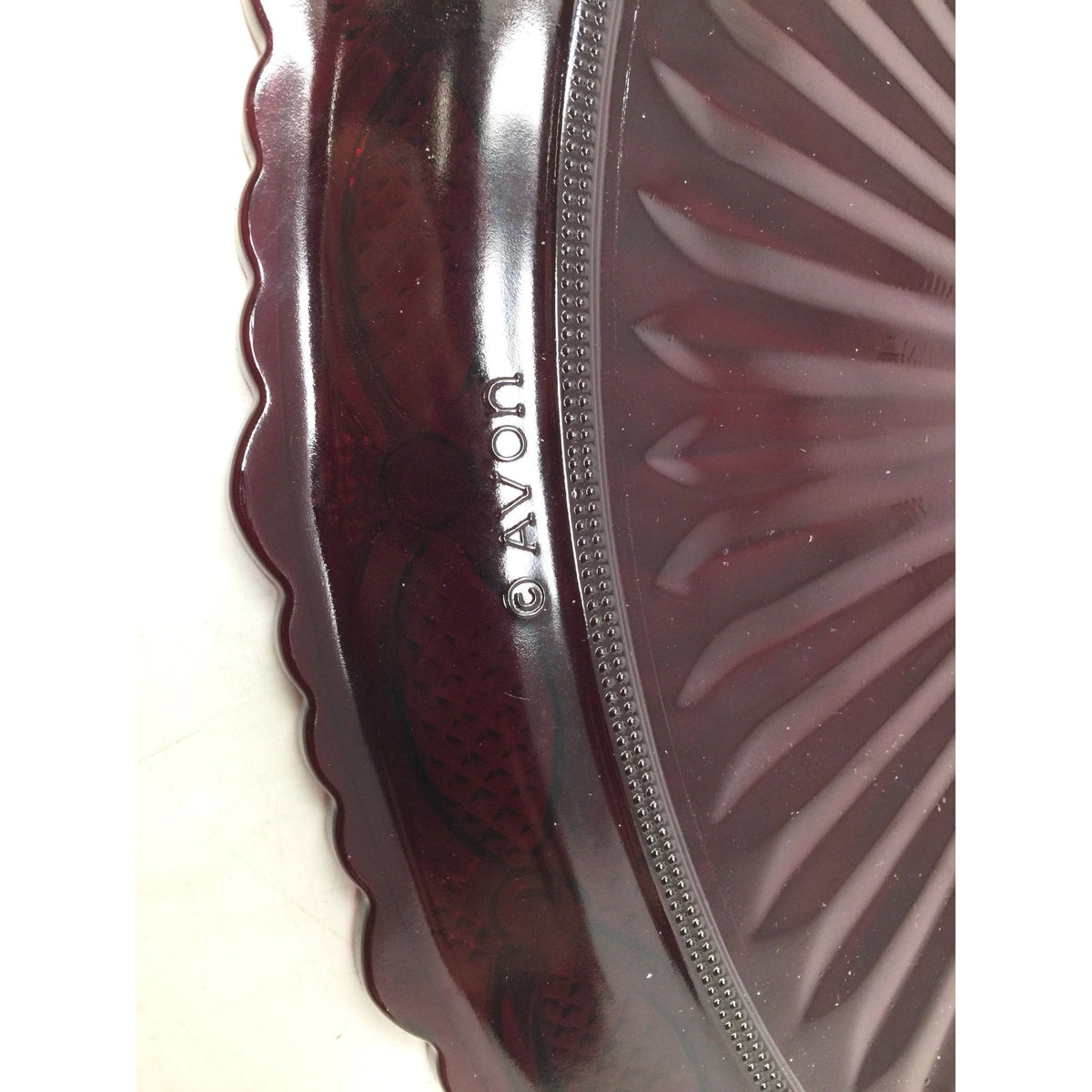 Vintage Avon 1876 Cape Cod Ruby Red Glass Oval Serving Platter  (13.5" x 11") Avon  A+ Stuff Drinking, Dining & More